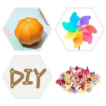 Xijuer Multicolor Heart Metal Brads for Crafting