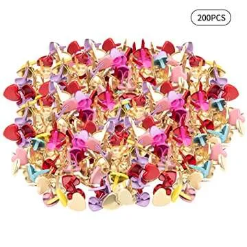 Xijuer Multicolor Heart Metal Brads for Crafting