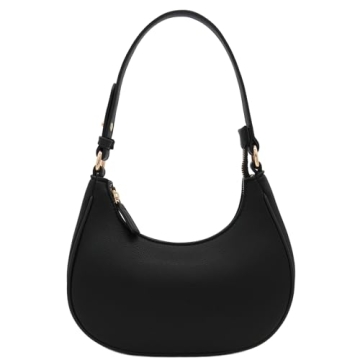 Small Crescent Shoulder Bag in Black - FashionPuzzle