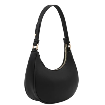 Small Crescent Shoulder Bag in Black - FashionPuzzle