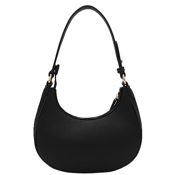Small Crescent Shoulder Bag in Black - FashionPuzzle