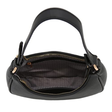 Small Crescent Shoulder Bag in Black - FashionPuzzle