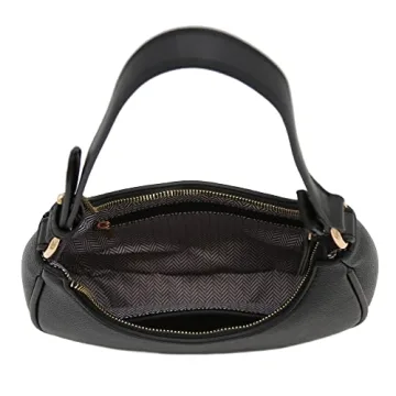 Small Crescent Shoulder Bag in Black - FashionPuzzle