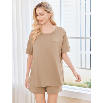 Ekouaer Women's Cozy 2 Piece Pajama Set for Relaxation