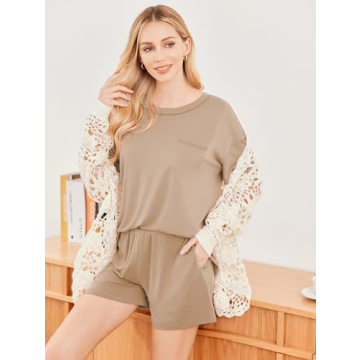 Ekouaer Women's Cozy 2 Piece Pajama Set for Relaxation