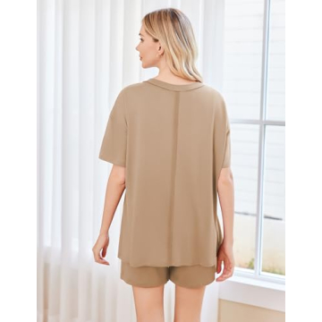 Ekouaer Women's Cozy 2 Piece Pajama Set for Relaxation