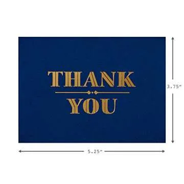 Hallmark Navy Gold Foil Thank You Cards 10 Pack