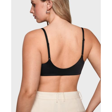 INLYRIC Women's Mesh Front Closure Bras Unlined Sheer Demi Plunge Supportive Comfortable Seamless Underwire Bra Black - Sheer 32B