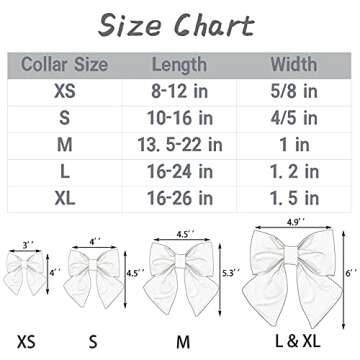 Lionet Paws Easter Dog Collar with Bowtie, Bunny Dog Sailor Bow Collar with Metal Buckle for Dogs and Cats, Adjustable Comfortable Eggs Dog Collar Girl Gift, S, Neck 10-16 in