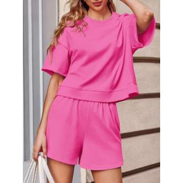 Stylish Fisoew Women's 2 Piece Cropped Sweatshirt Set