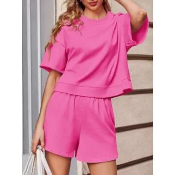 Stylish Fisoew Women's 2 Piece Cropped Sweatshirt Set