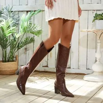 Stylish ISNOM Cowboy Boots for Modern Cowgirls