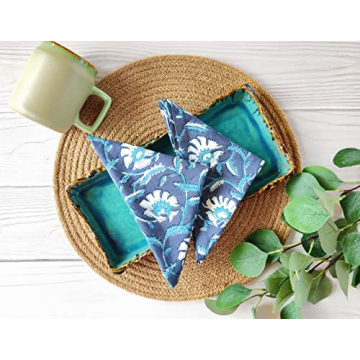 Elegant Eco-Friendly Cotton Print Dinner Napkins Set of 6