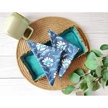 Elegant Eco-Friendly Cotton Print Dinner Napkins Set of 6
