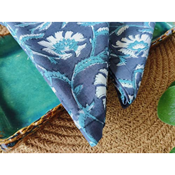 Elegant Eco-Friendly Cotton Print Dinner Napkins Set of 6