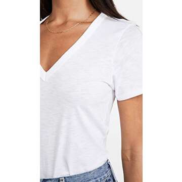 rag & bone Women's The Vee Tee, Bright White, L