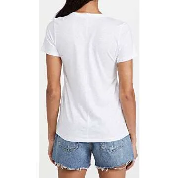 rag & bone Women's The Vee Tee, Bright White, L