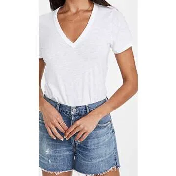 rag & bone Women's The Vee Tee, Bright White, L