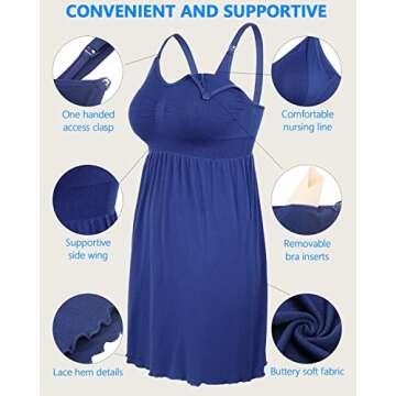 iloveSIA Women's Seamless Maternity Nursing Dress Pack