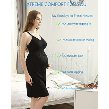 iloveSIA Women's Seamless Maternity Nursing Dress Pack