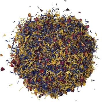 MagJo Naturals, Brilliant Flower Petal Blend (1 Ounce) Edible Dried Flowers, Cornflower, Rose Petals and Calendula, Edible Flowers for Drinks, Dried Flowers for soap Making