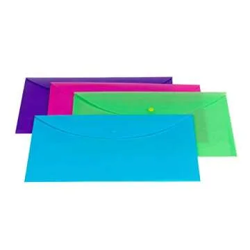 Smead Project Envelope, Snap Closure, Top Load, Letter Size, Assorted Colors, 4 per Pack (89685)