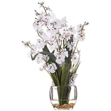 Nearly Natural Dancing Lady Orchid Silk Flower Arrangement