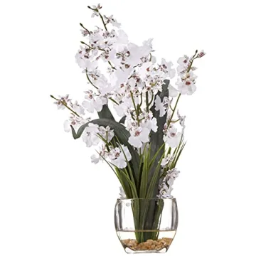 Nearly Natural Dancing Lady Orchid Silk Flower Arrangement