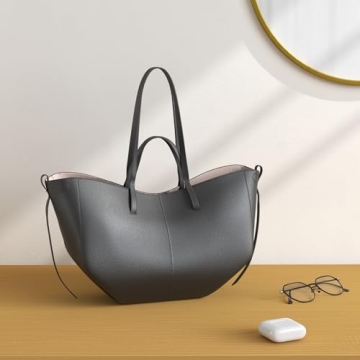 Juoxeepy Trendy Faux Leather Work Tote Bag for Women