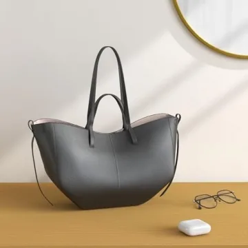 Juoxeepy Trendy Faux Leather Work Tote Bag for Women