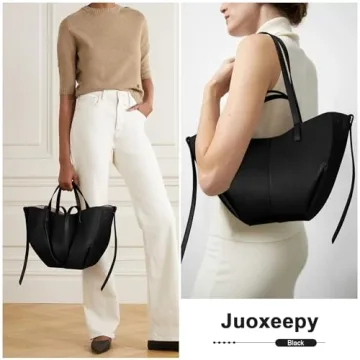 Juoxeepy Trendy Faux Leather Work Tote Bag for Women