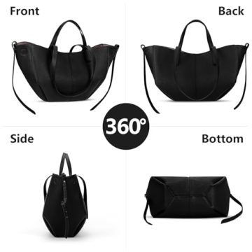 Juoxeepy Trendy Faux Leather Work Tote Bag for Women