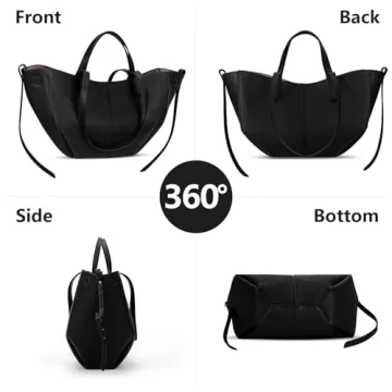 Juoxeepy Trendy Faux Leather Work Tote Bag for Women