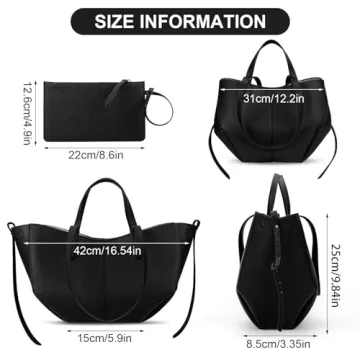 Juoxeepy Trendy Faux Leather Work Tote Bag for Women