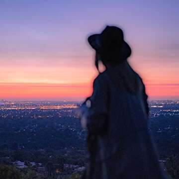 Gossifan Ladies Wide Brim Fedora Hat with Ring Belt