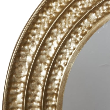 Deco 79 Metal Room Wall Mirror Textured Entryway Mirror with Grooves, Wall Mounted Mirror 39" x 1" x 39", Gold