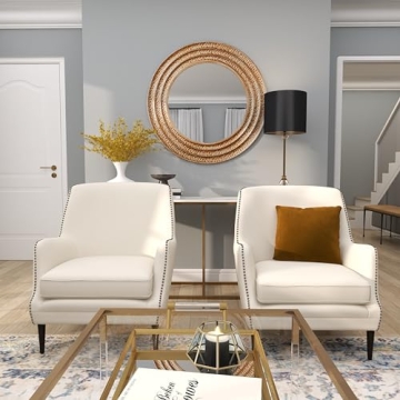 Deco 79 Metal Room Wall Mirror Textured Entryway Mirror with Grooves, Wall Mounted Mirror 39" x 1" x 39", Gold