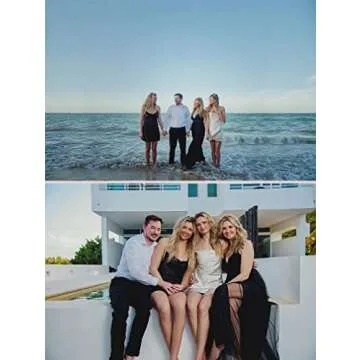 XXTAXN Women's Sexy Deep V Neck Split Cocktail Party Formal Bridesmaid Maxi Dress Black