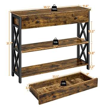 Yaheetech Console Table with Spacious Storage and Style