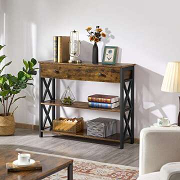 Yaheetech Console Table with Spacious Storage and Style