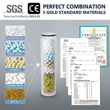 Filtered High-Pressure Shower Head with Water Softener