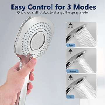 Filtered High-Pressure Shower Head with Water Softener