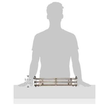 Circleware Cooperstown Craftsman Rectangle Serving Tray with Handles Home and Kitchen Multi-Purpose Serveware for Coffee Table, Dinner, Breakfast, Food, Farmhouse Decor, 19" x 8.5" x 4.5", Wood