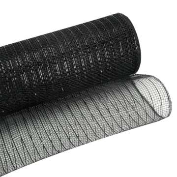 JStnana Black Deco Mesh Ribbon 10 Inch Crafting Essential