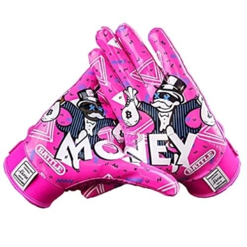 Battle Sports Money Man 2.0 Ultra Grip Football Gloves Neon Pink