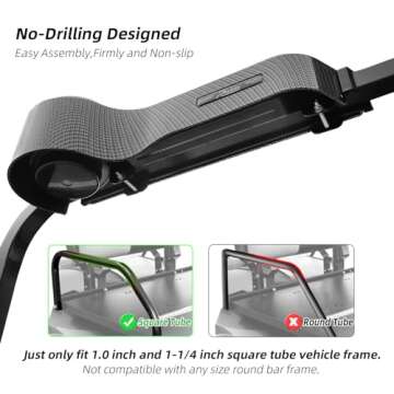 Roykaw Golf Cart Armrest with Cup Holder/Rear Seat Arm Rests Fit for EZGO/Club Car/Yamaha & Most Gol...