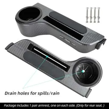 Roykaw Golf Cart Armrest with Cup Holder/Rear Seat Arm Rests Fit for EZGO/Club Car/Yamaha & Most Golf Cart, Upgrade 3rd Gen - with Phone Holder, No Drilling Required, Fit 1.0"/1-1/4" Square Tube Frame