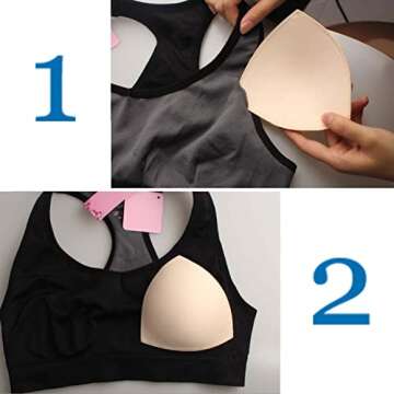 TAOHUA GARDEN Removable Bra Pads Inserts for A/B Cups