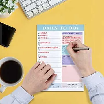 Abaokai Daily Planner To Do List Notepad Planning Notes, 7x10” Day Planner Note Pad for Work Planner, Academic Planner, Daily To Do List Planner