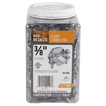 Halex – 3/8 Inch Non Metallic Twin Screw Clamp Connectors – 05103B – Ideal for Electrical & DI...